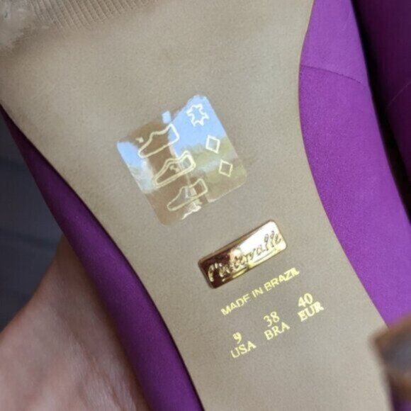 L'Intervalle purple leather stilletto pointed toe heels - Picture 7 of 8